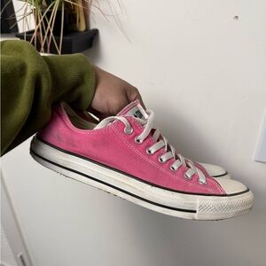 Converse All Stars Low Top Pink White Women Size 11 Used